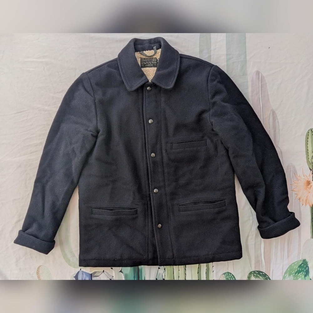 J. Crew 100% Wool Thermore Insulated Sherpa Lined Skiff Jacket